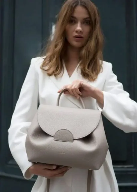 Polenne Numero Un Leather Backpack With Box And Dust Bag (Gray-P06859)