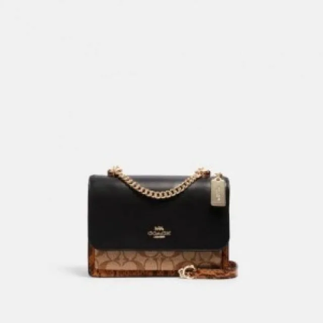 Coatch Klare Crossbody In Blocked Signature Canvas With box 319