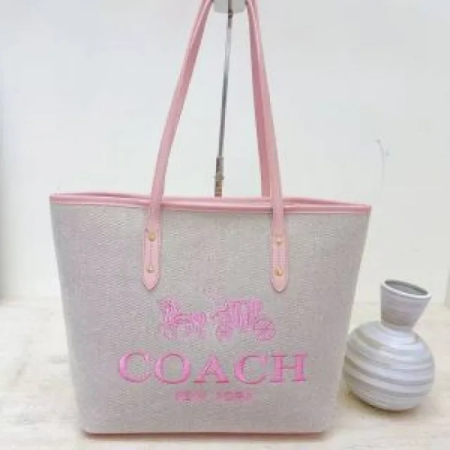 Coac voyager jet set print tote bag with dust bag 5509