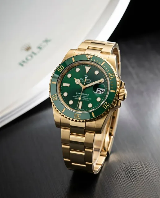 Rolee_x Oyster Perpetual Submarine Gold-Green