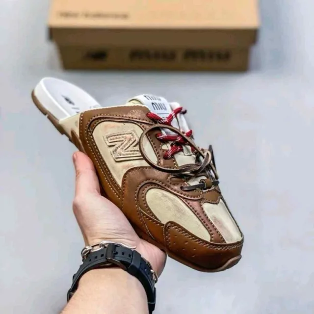 New Balence 530 x Miu Miu Slipper in Beige Brown 769