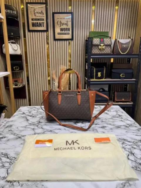 Micheal Kors Laila Satchel Bag With Dust Bag (Brown) (V-M503)