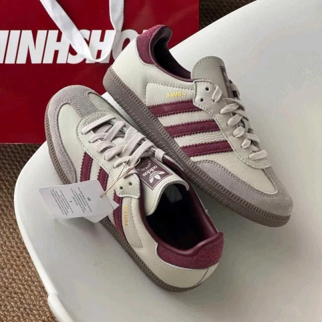 Adiddass Samba OG Putty Grey Maroon 1226