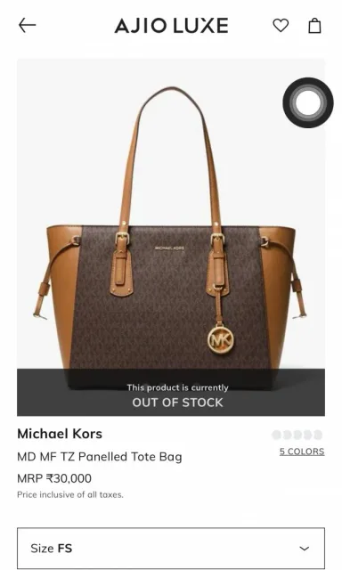 Michaeel Kors Mf Tz panelled Voyager Tote Bag With Dustbag Tags Etc Model 691