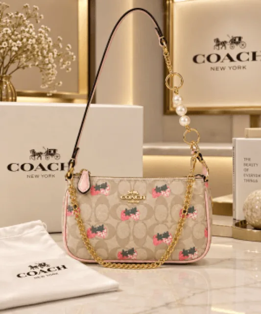 COAC Nolita Classy Flowe Patch Sling Bag With box 5218