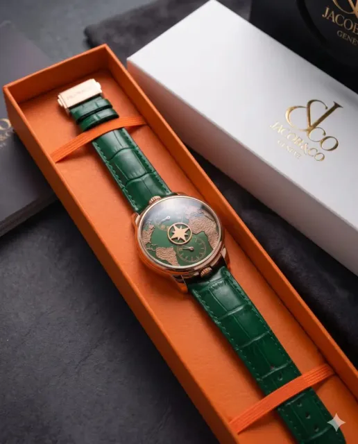Jacob & Co. The World Is Yours Dual Time Zone Green Copper