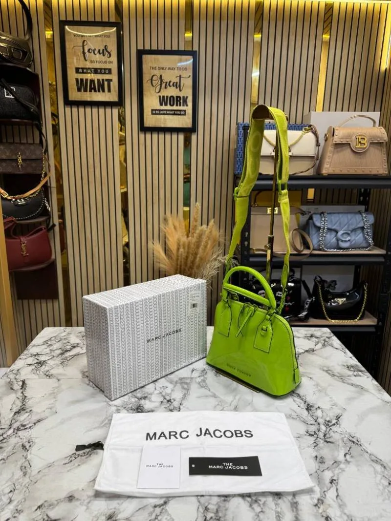 Marc Jacobs The groove Mini Dome Satchel Bag With Logo Strap Includes Box And Dust Bag (Green) SALE