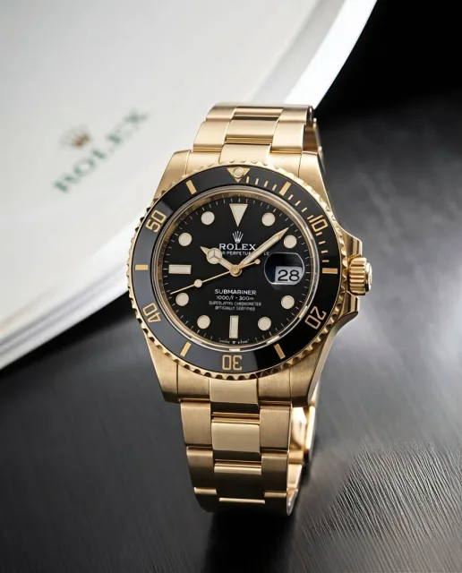 Rolee_x Oyster Perpetual Submarine Gold-Black