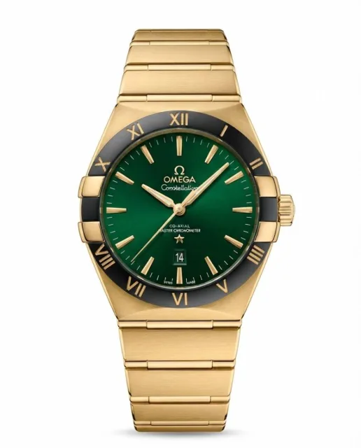 Omegg_a Constellation Co-Axial Chornometer Gold Green Dial