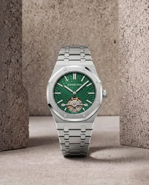 Audema_ars Piguet Royal Oak Selfwinding Flying Tourbillon silver green
